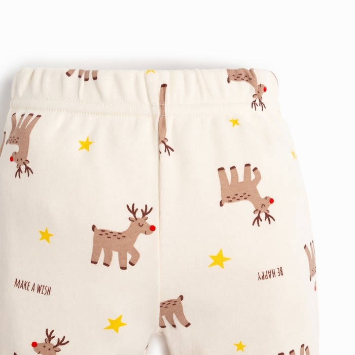 Комплект: джемпер и брюки Крошка Я "Merry Xmas", рост 80-86 см, цвет бежевый