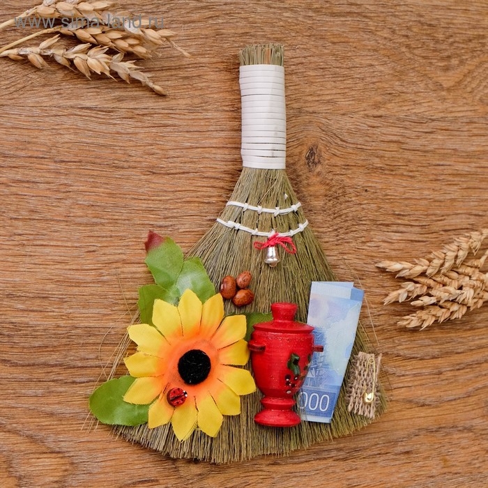 Оберег &laquo;Веник&raquo;, с самоваром, микс