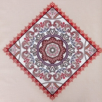 Клеёнка на стол на ткани &laquo;Цветочный мотив&raquo;, рулон 20 метров, ширина 137 см, толщина 0,22 мм, цвет бежевый