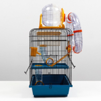 Клетка для грызунов трехярусная с лабиринтом и колесом, 39 x 29 х 64 см, микс цветов Клетка для грызунов трехярусная с лабиринтом и колесом, 39 x 29 х 64 см, микс цветов