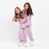 Костюм детский (худи, брюки) MINAKU цвет лавандовый, рост 134 см