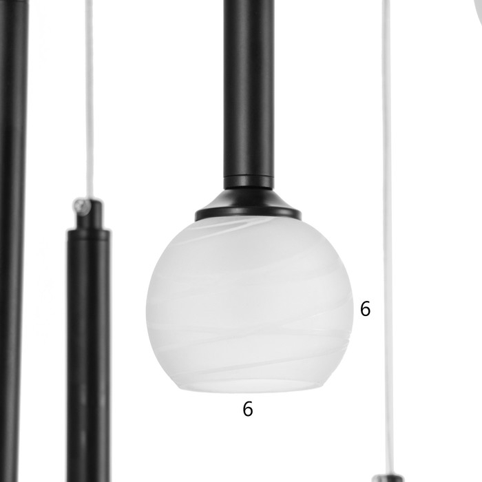 Светильник "Жозефина" 6х3Вт G4 Чёрный 30х30х180см