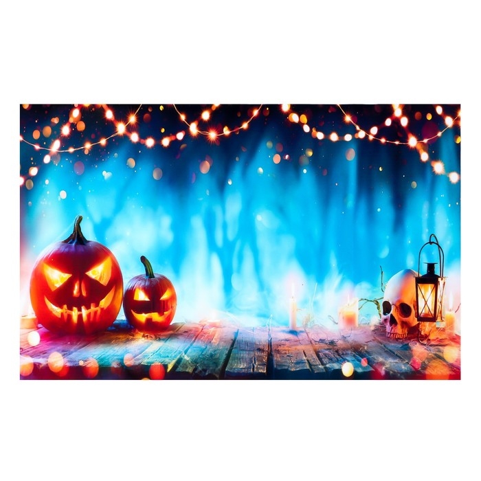 Фотофон винил "Тыквенные ночники" 80х125 см