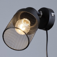 Бра с переключателем на проводе "Камелия" Е14 40Вт черный 17х11х17см Бра с переключателем на проводе "Камелия" Е14 40Вт черный 17х11х17см