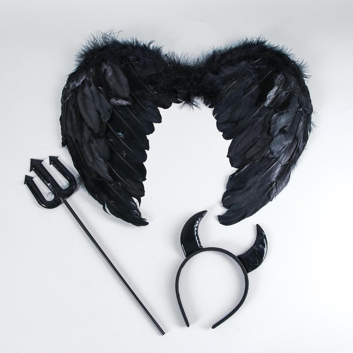Карнавальный набор &laquo;Чёртик&raquo;, крылья, ободок, трезубец