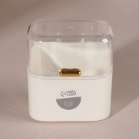 Органайзер для ватных палочек, с крышкой, 8,5 × 8 × 6,5 см, цвет белый/прозрачный Органайзер для ватных палочек, с крышкой, 8,5 × 8 × 6,5 см, цвет белый/прозрачный