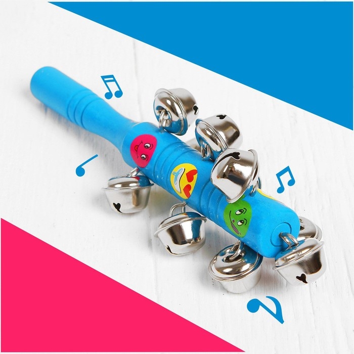 Погремушка с бубенцами &laquo;Смайлики&raquo;, цвета МИКС