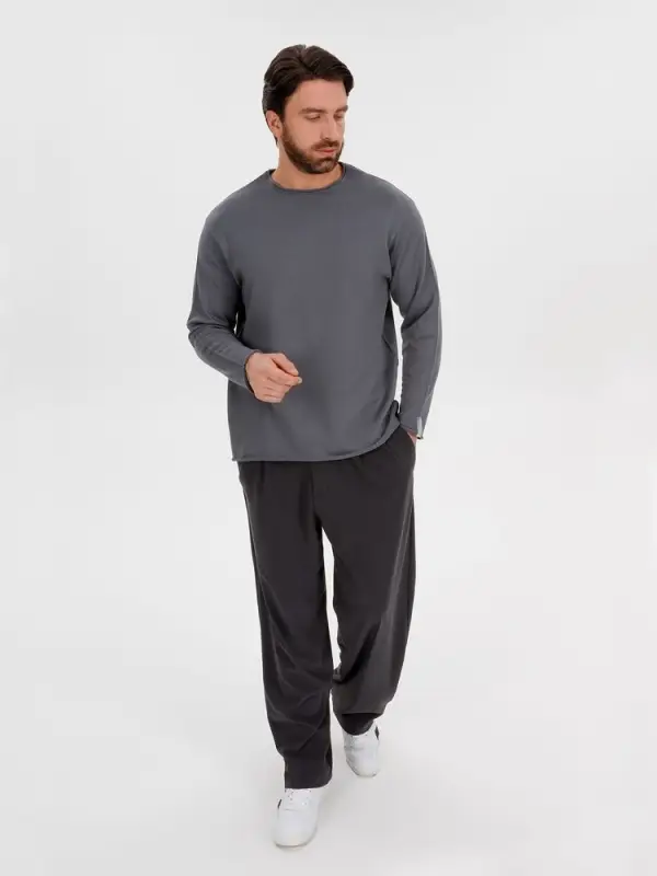 Лонгслив унисекс Siluetti Fuori, серый, размер L/XL Лонгслив унисекс Siluetti Fuori, серый, размер L/XL