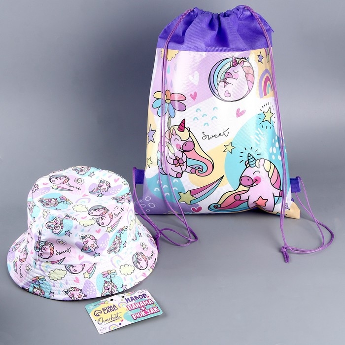 Детский набор &laquo;Единорог&raquo; (панама+ рюкзак), р-р. 52-54 см