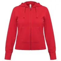 Толстовка женская Hooded Full Zip красная, размер L