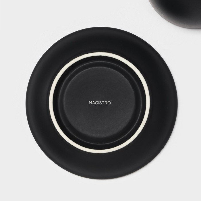 Набор чайный керамический Magistro Matt black, 4 предмета: чашка 210 мл, 2 шт, блюдце d=14 см, 2 шт Набор чайный керамический Magistro Matt black, 4 предмета: чашка 210 мл, 2 шт, блюдце d=14 см, 2 шт