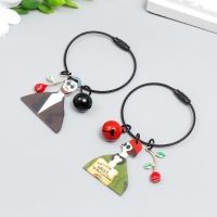 Брелок акрил на тросе с колокольчиком "Парочка в очках леннонах" набор 2 шт Брелок акрил на тросе с колокольчиком "Парочка в очках леннонах" набор 2 шт