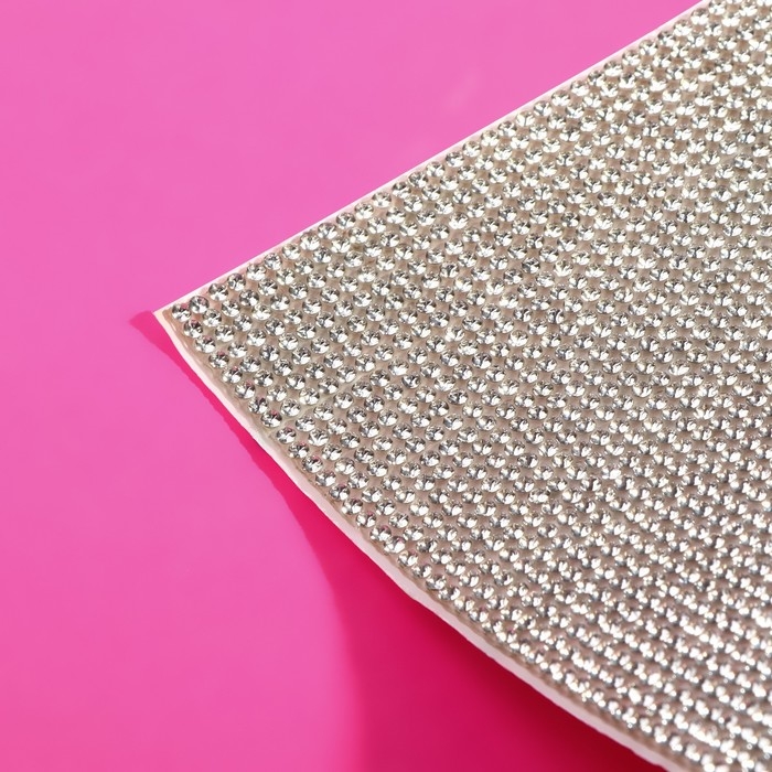 Стразы самоклеящиеся на листе, d = 2 мм, 40 × 24 см, цвет серебряный Стразы самоклеящиеся на листе, d = 2 мм, 40 × 24 см, цвет серебряный
