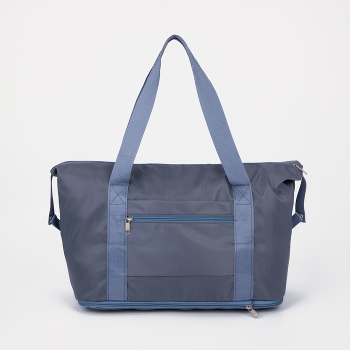 Сумка спортивная на молнии, с увеличением, наружный карман, цвет голубой Сумка спортивная на молнии, с увеличением, наружный карман, цвет голубой