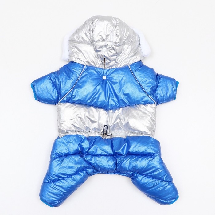 Комбинезон Комбинезон "Блик" с утяжкой, размер 12 (ДС 28 см, ОГ 38 см, ОШ 27 см), серебряно-синий