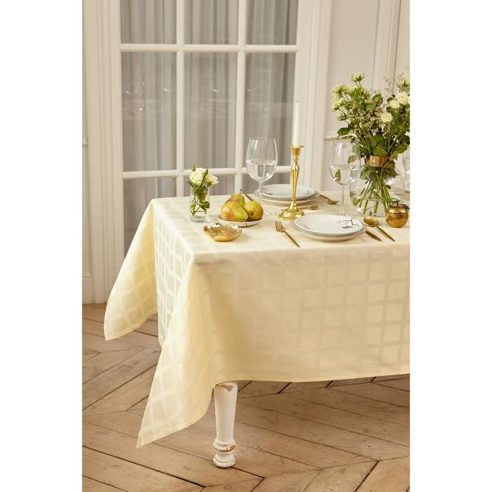 Скатерть Этель Geometry 150*110 +/-3см, цв.молочный, пл. 192 г/м2, хл с ВГМО