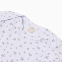 Боди с длинным рукавом, цвет звезды серые, рост 80 см