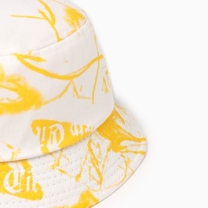 Панама детская MINAKU "Тай-Дай", цвет белый/жёлтый, р-р 54