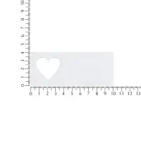 Лейбл из ПВХ с вырубкой &laquo;Сердце&raquo;, белый