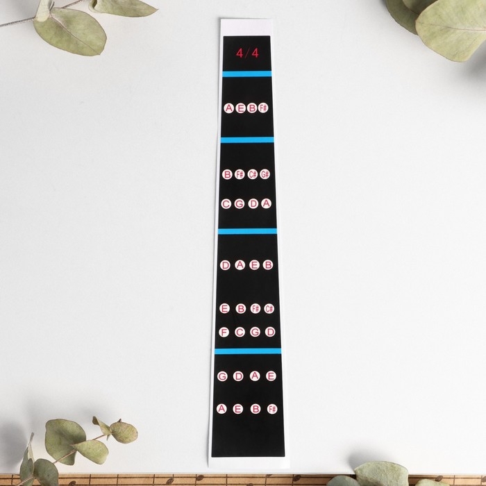 Обучающая наклейка с нотами на гриф скрипки 4/4 Обучающая наклейка с нотами на гриф скрипки 4/4