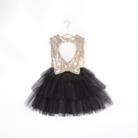 Платье нарядное для девочки с пайетками KAFTAN, размер 30 (98-104), цвет чёрный