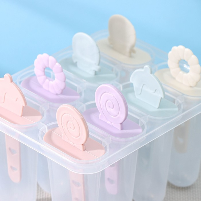 Форма для мороженого Доляна &laquo;Леденец&raquo;, 15&times;12&times;12 см, 8 ячеек, цвет МИКС