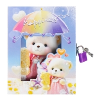 Записная книжка подарочная, 45 листов, линия, на замке Мишки (16,3х12,7см) Записная книжка подарочная, 45 листов, линия, на замке Мишки (16,3х12,7см)