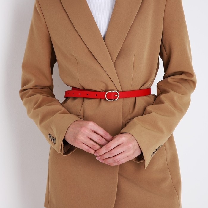 Ремень женский, ширина 2,2 см, пряжка металл, цвет красный Ремень женский, ширина 2,2 см, пряжка металл, цвет красный