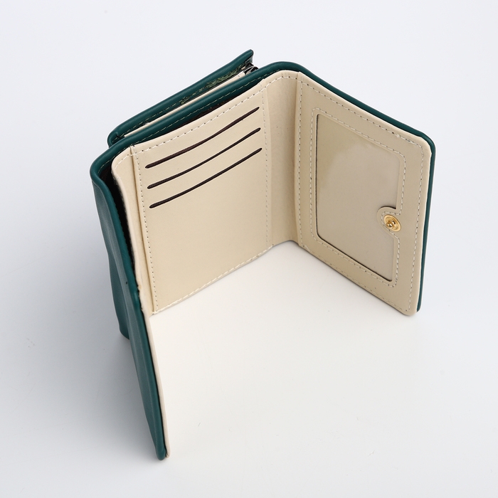 Кошелёк женский на кнопке, цвет тёмно-зелёный Кошелёк женский на кнопке, цвет тёмно-зелёный