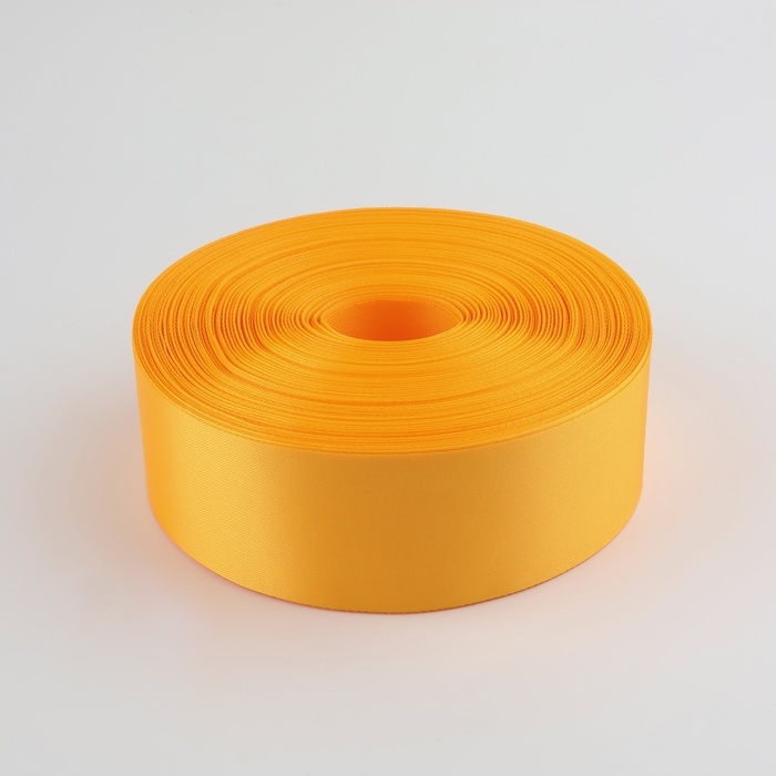 Лента атласная, 50 мм &times; 100 &plusmn; 1 м, цвет жёлтый