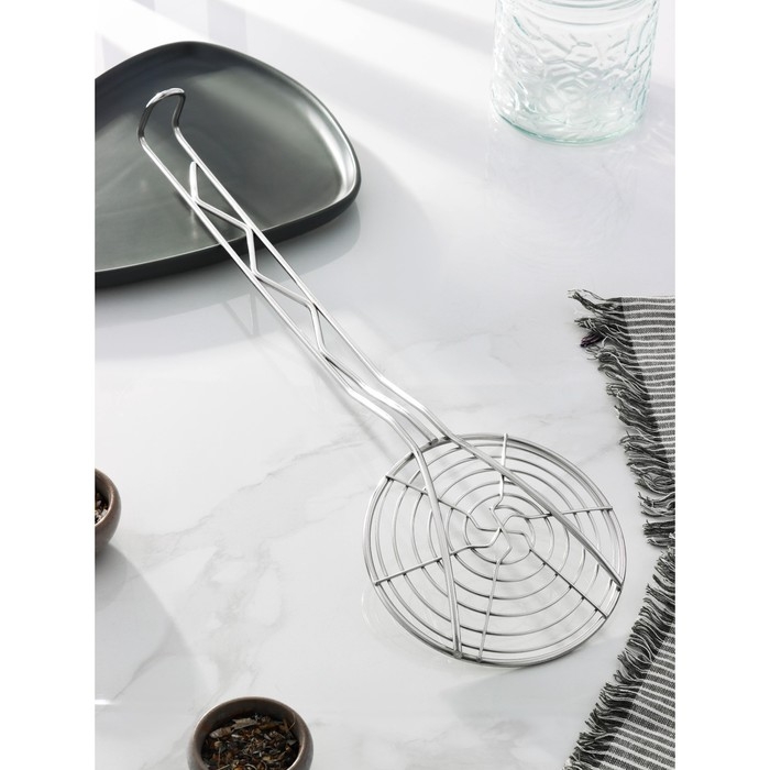 Шумовка спиральная из нержавеющей стали Доляна &laquo;Индия&raquo;, 50&times;14,5 см