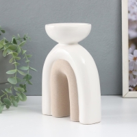 Подсвечник керамика на 1 свечу "Медуза" песочно-белый 13,5х8,7х18 см Подсвечник керамика на 1 свечу "Медуза" песочно-белый 13,5х8,7х18 см