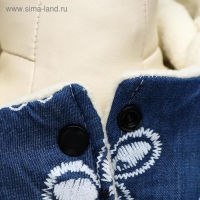 Куртка для собак с цветами, XL (ДС 35 см, ОШ 32 см, ОГ 49 см), тёмно-синяя