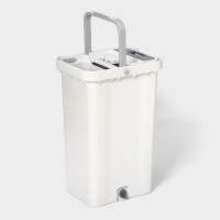 Швабра с отжимом и ведро Raccoon: ведро с отсеками для полоскания и отжима 13 л, швабра плоская, запасная насадка из микрофибры с двумя карманами