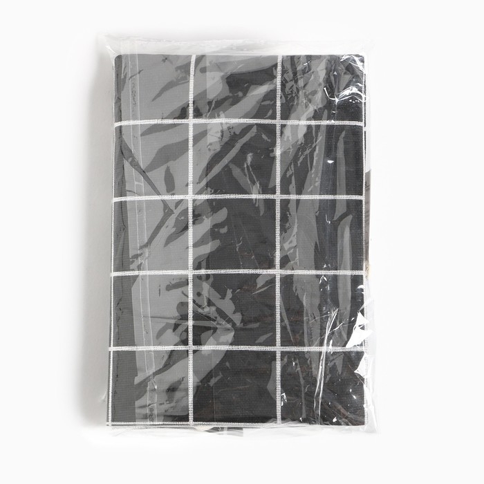 Фартук Экономь и Я Клетка.цвет черный, 56*70&plusmn;4см, 100% хл, рогожка