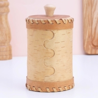 Туес "Ёжик",  8 х 8 х 14 см, береста