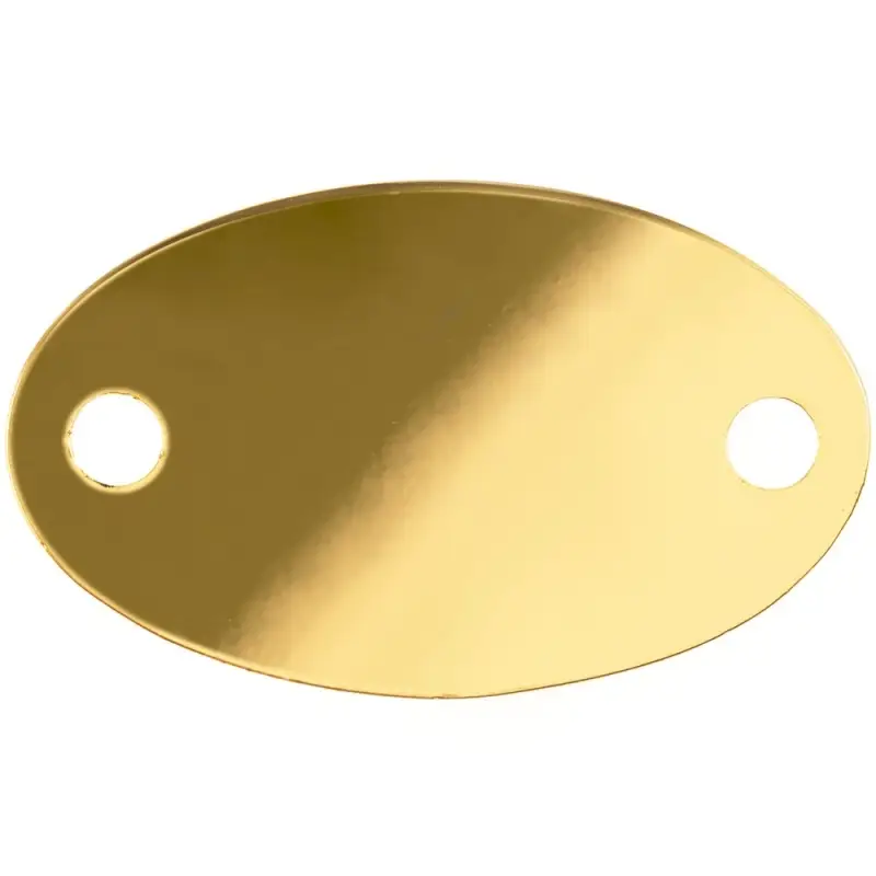 Шильдик металлический Alfa Oval, золотистый глянцевый