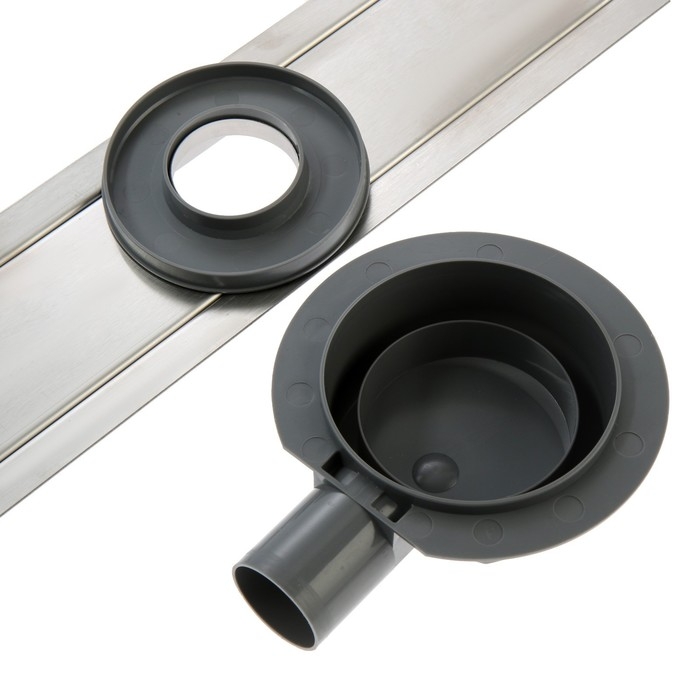 Трап ZEIN, c флaнцeм свободного вращения 360&deg;, 7х120 см, d=40/50 мм, нерж. сталь, сатин