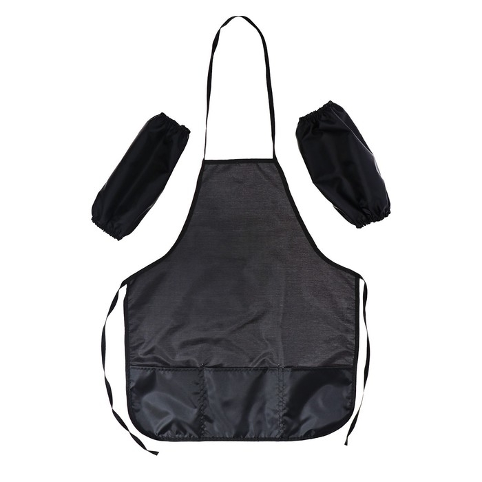 Фартук для труда + нарукавники, 550 х 440/250 х 160 мм, размер M (рост 122-158), Calligrata черный Фартук для труда + нарукавники, 550 х 440/250 х 160 мм, размер M (рост 122-158), Calligrata черный