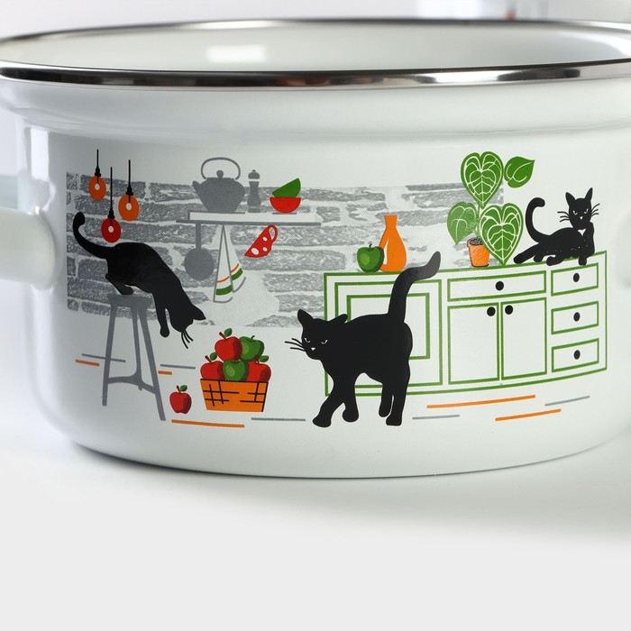 Набор кастрюль &laquo;Тринити&raquo;, 3 предмета: 1 л, 1.5 л, 2.3 л, эмалированная сталь, индукция