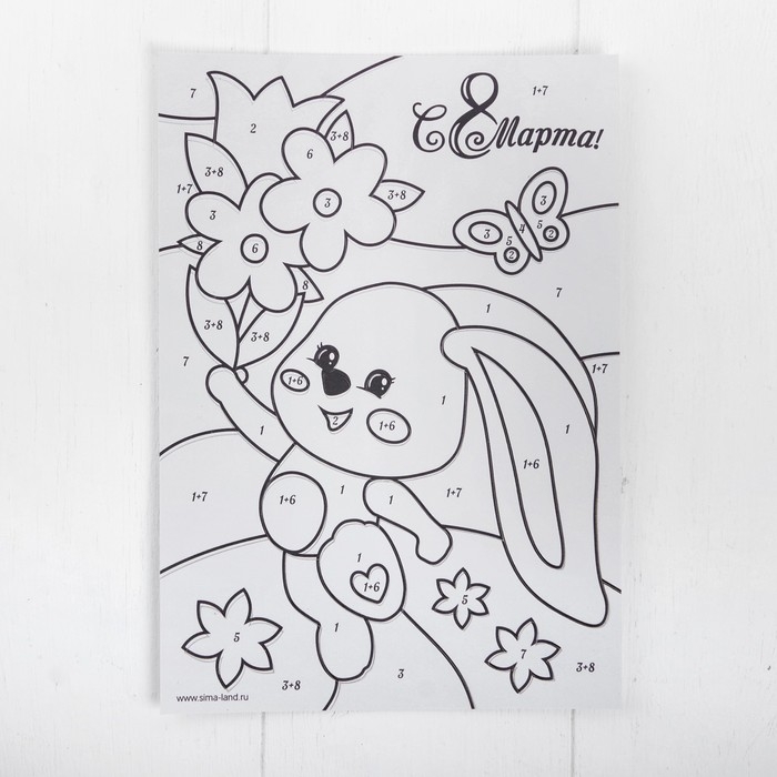 Фреска песком &laquo;Зайка&raquo; + блёстки и фольга