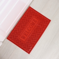 Коврик придверный грязезащитный Доляна &laquo;Welcome. Кирпичики&raquo;, 40,5&times;60,5 см, цвет красный