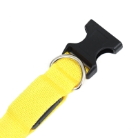 Ошейник с подсветкой Двойная полоса размер L, ОШ 45-52 х 2,5 см 3 режима свечения жёлтый