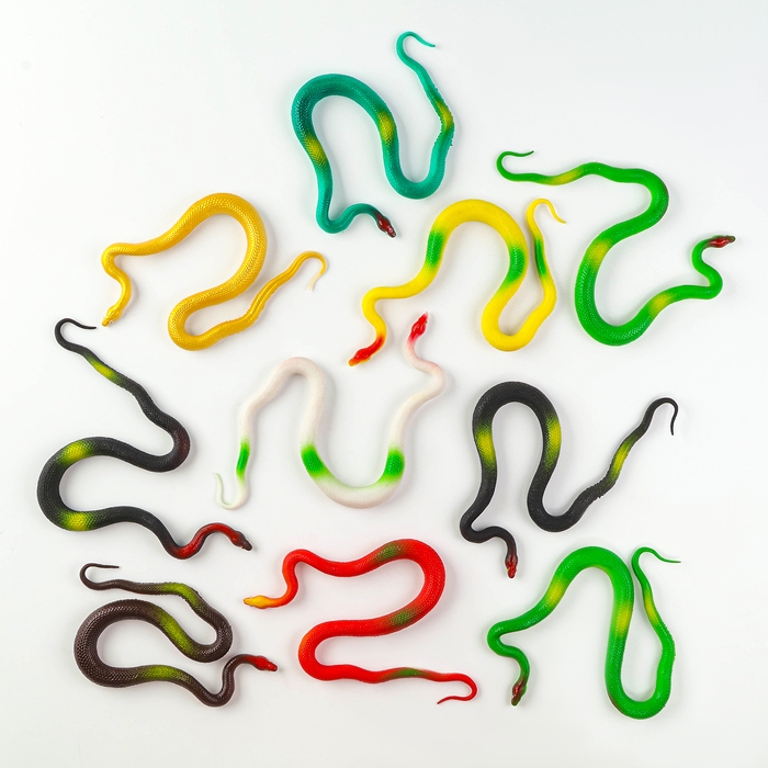 Новый год! Резиновая игрушка &laquo;Змея. Ужик&raquo;, виды МИКС