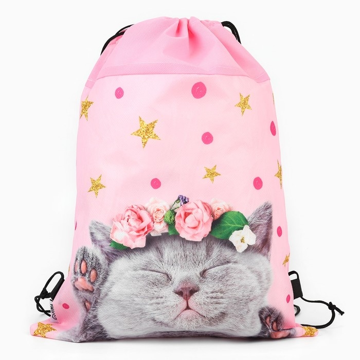 Мешок для обуви &laquo;Очаровательный котёнок&raquo; нетканное полотно, размер 30 х 40 см
