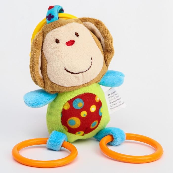 Подвеска мягкая &laquo;Слоник&raquo;, прорез., погремушка, на кроватку, коляску, виды МИКС, Крошка Я