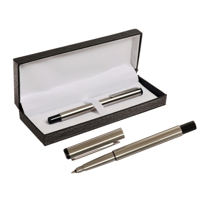 Ручка подарочная шариковая Calligrata, в кожзам футляре ПБ N, корпус серебристый Ручка подарочная шариковая Calligrata, в кожзам футляре ПБ N, корпус серебристый