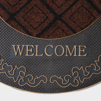 Коврик придверный полукруглый Доляна &laquo;Welcome узорный&raquo;, 45&times;74 см