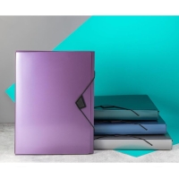 Папка на резинке А4, 800 мкм, Calligrata TOP "Mistral", корешок 40 мм, до 300 листов, сиреневый металлик Папка на резинке А4, 800 мкм, Calligrata TOP "Mistral", корешок 40 мм, до 300 листов, сиреневый металлик