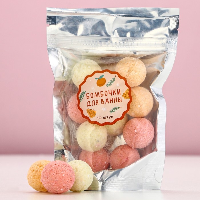 Подарочный набор косметики, бомбочки для ванны, 10 х 10 г, аромат имбирного печенья, Новый Год Подарочный набор косметики, бомбочки для ванны, 10 х 10 г, аромат имбирного печенья, Новый Год